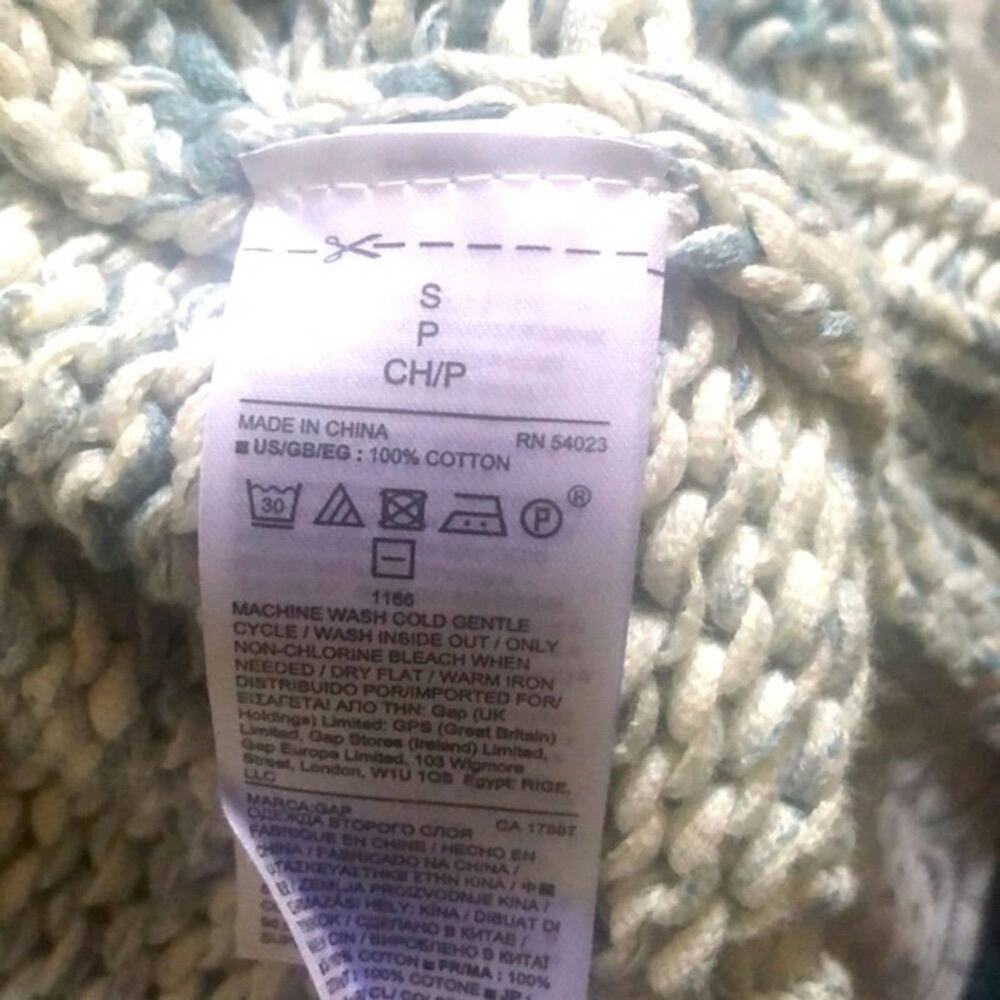 Gap Blue & White Oversized Knit Cardigan size Small - Picture 8 of 8